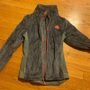 NORTH FACE fuzzy zipper jacket
